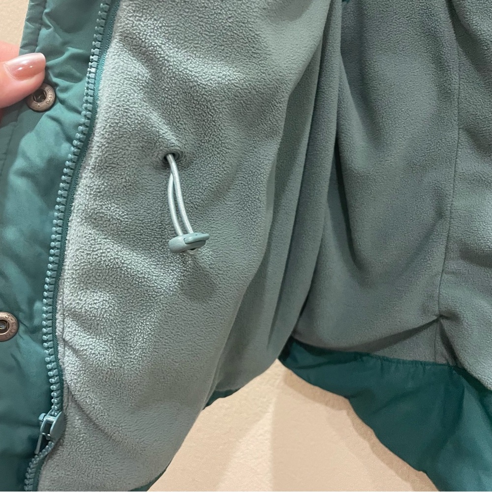 Old Navy Teal Puffer Vest Women’s XL  Snap Front Quilted Winter Fleece Lined - Picture 3 of 10
